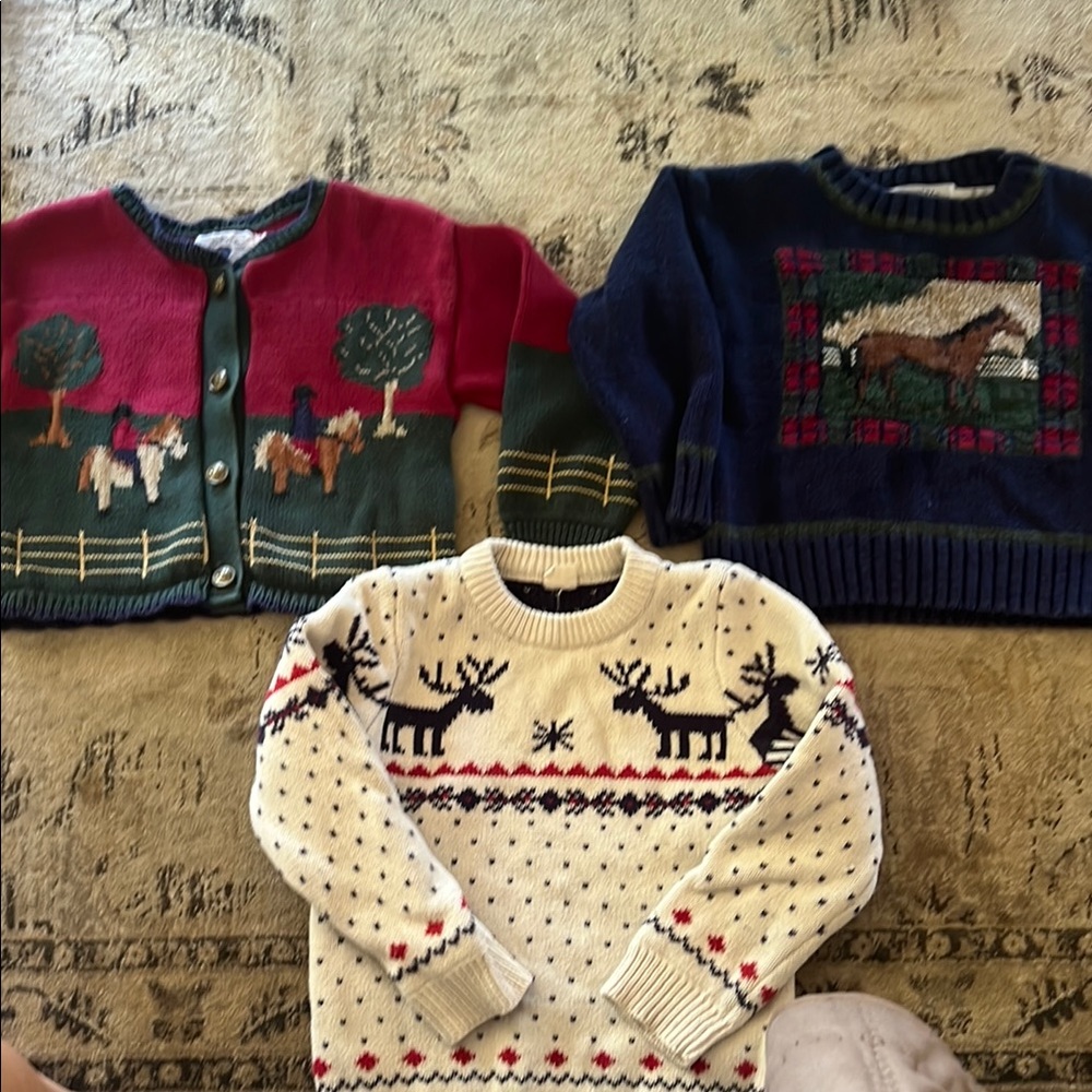 Toddler vintage sweater lot of three